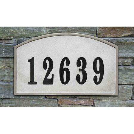 QUALARC 10 in. Riviera Arch Crushed Stone Address Plaque in Slate Color RIV-4602-SL